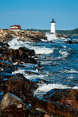 Rough Surf on Rocky Shore by Portsmouth Harbor Light 2